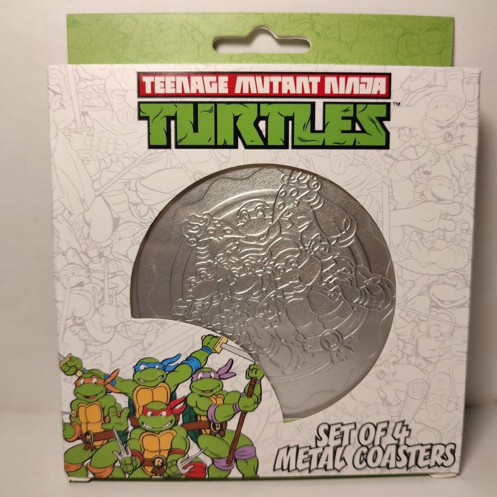 Teenage Mutant Ninja Turtles Metal Coasters Official Set Of 4 TMNT Drinkware